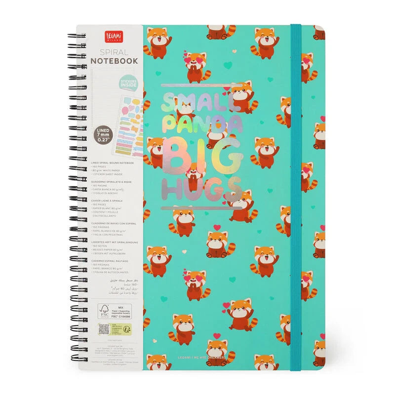 Stationery Legami A4 Spiral Notebook Red Panda by Weirs of Baggot Street