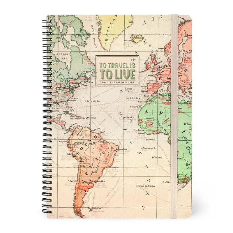 Stationery Legami A4 Spiral Notebook Travel by Weirs of Baggot Street