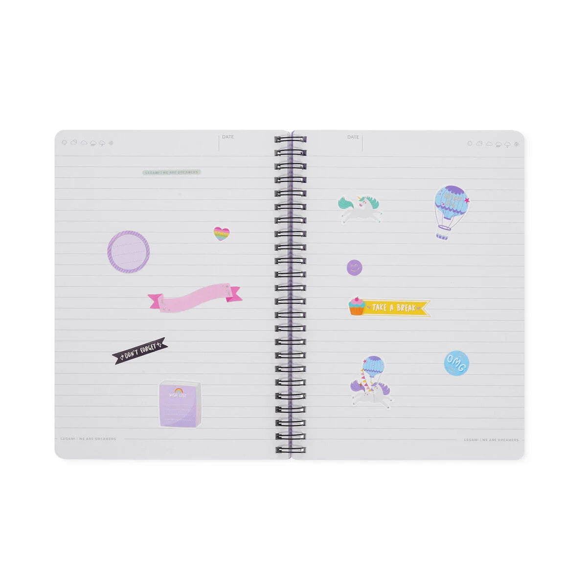 Stationery Legami A5 Spiral Notebook Lined Unicorn by Weirs of Baggot Street