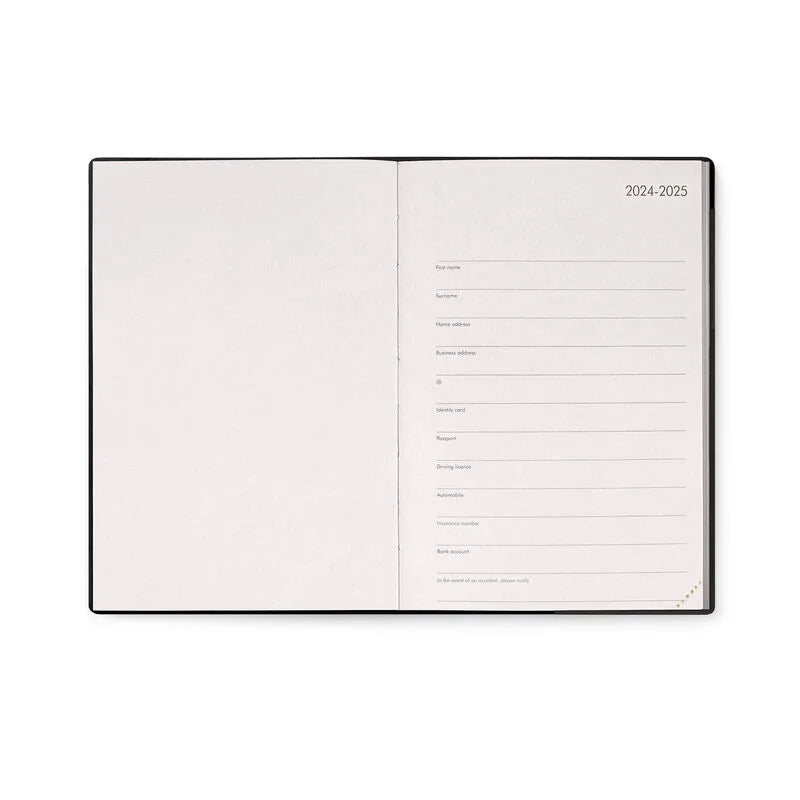 Stationery | Legami 12 Month Medium Daily Diary 2025 Black Diamond by Weirs of Baggot Street