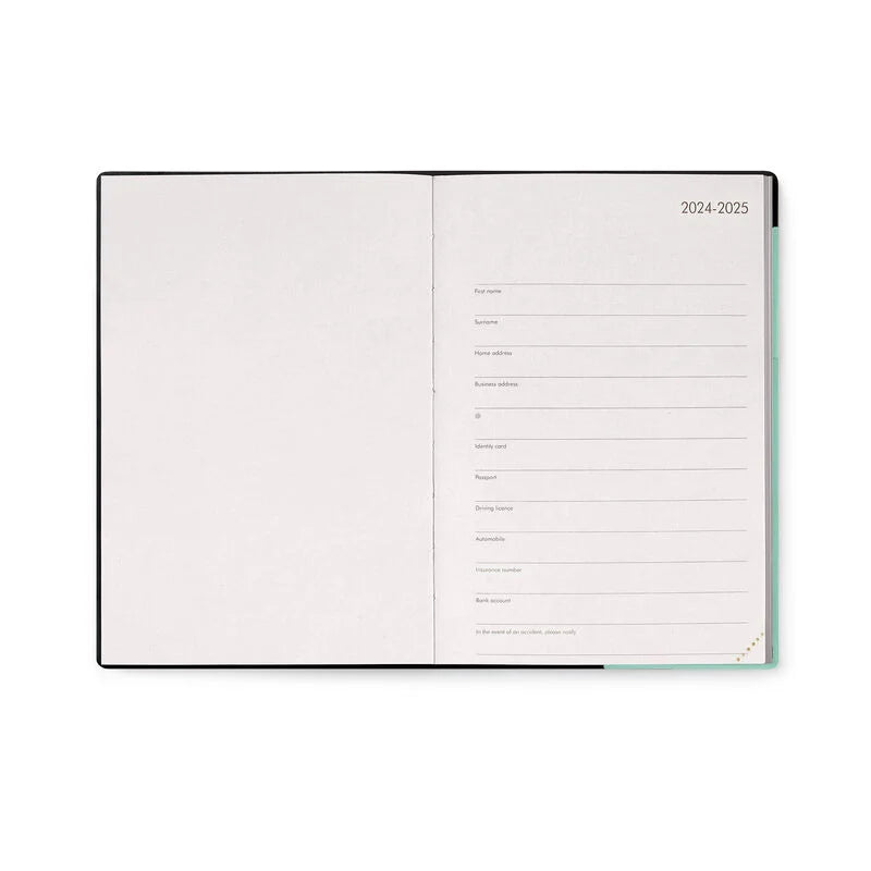 Stationery | Legami 12 Month Medium Daily Diary 2025 Milk And Mint by Weirs of Baggot Street