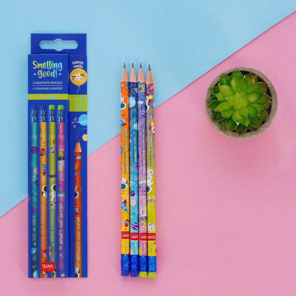 Stationery | Legami 4 Scented Hb Graphite Pencils Space by Weirs of Baggot Street