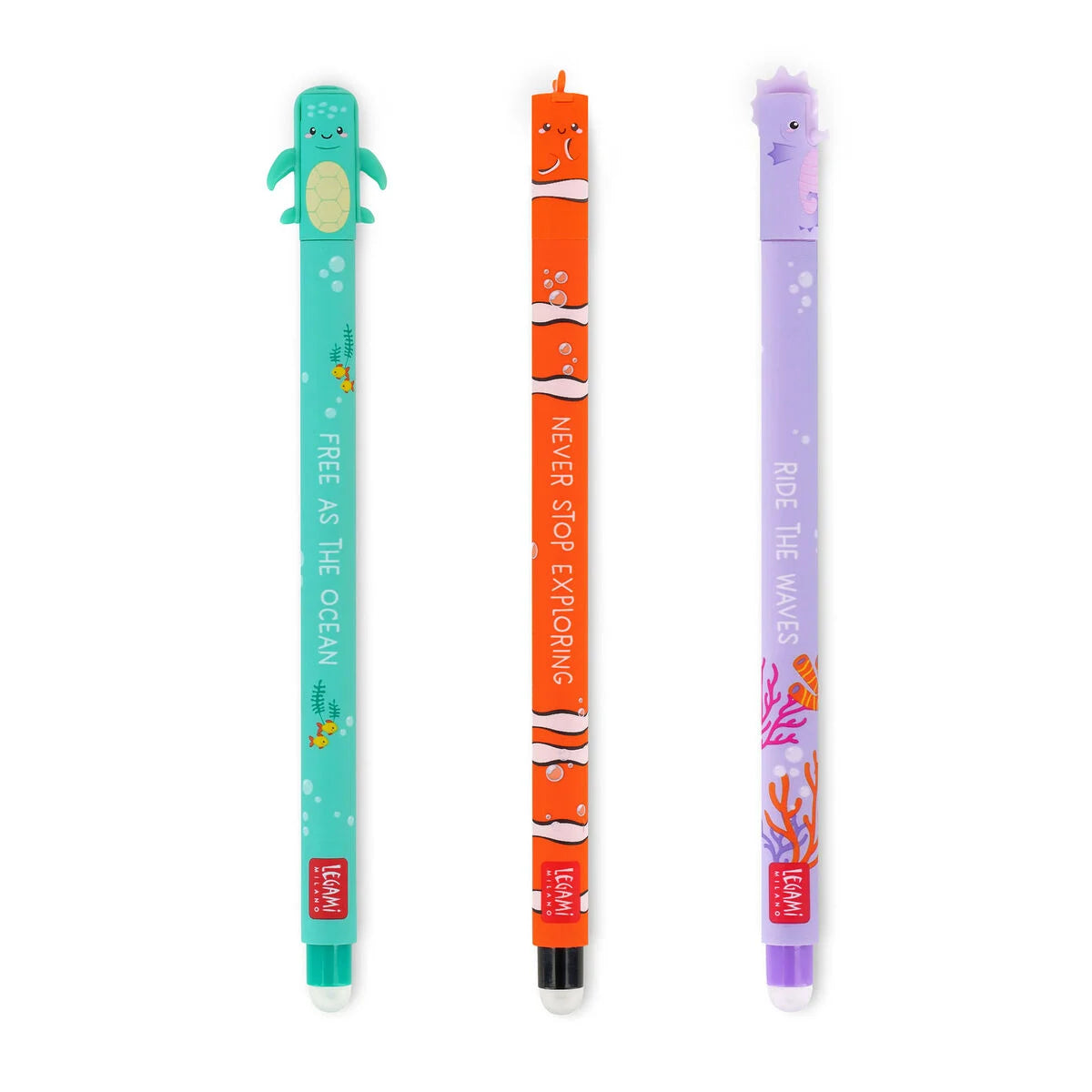 Stationery | Legami Erasable Gel Pen Set 3Pk Under The Sea  by Weirs of Baggot Street