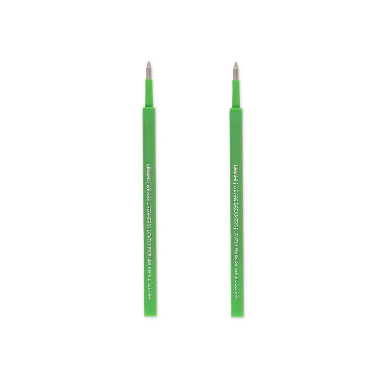 Stationery | Legami Erasable Pen Refills Lovely Friends 2Pk Green by Weirs of Baggot Street