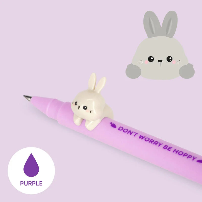 Stationery | Legami Gel Pen With Animal Decoration Bunny by Weirs of Baggot Street