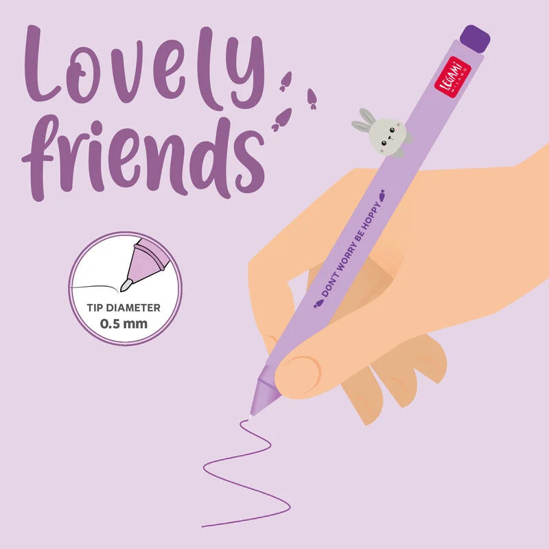 Stationery | Legami Gel Pen With Animal Decoration Bunny by Weirs of Baggot Street