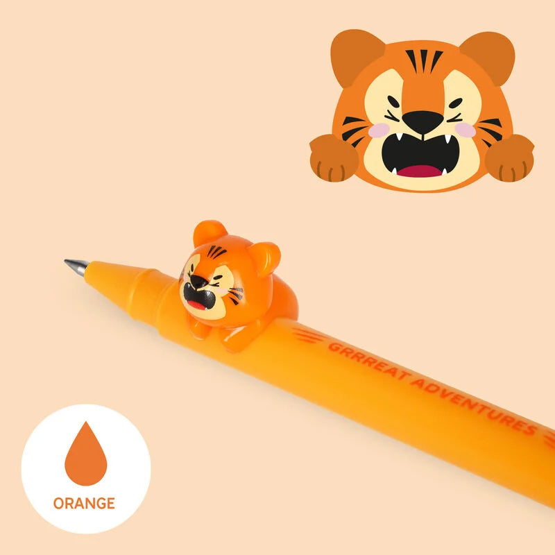 Stationery | Legami Gel Pen With Animal Decoration Tiger by Weirs of Baggot Street