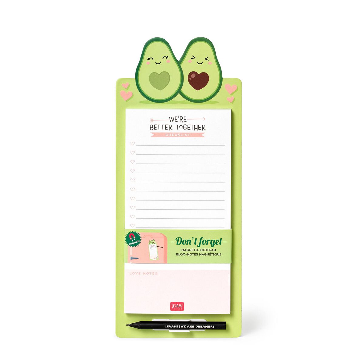 Summer Accessories - Legami Don't Forget Magnetic Notepad - Avocado by Weirs of Baggot Street