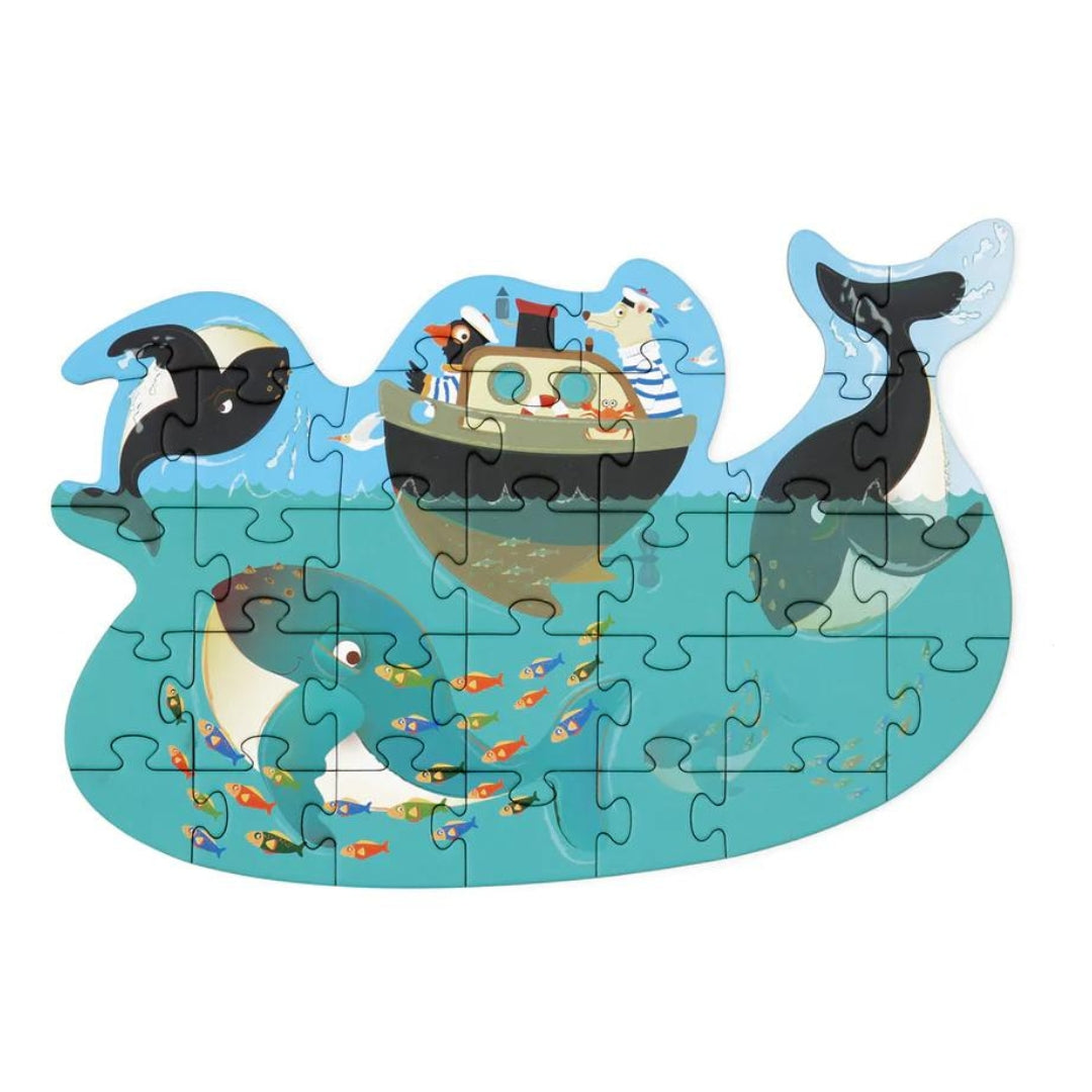 Toys Games and Puzzles Scratch Compact Contour Puzzle: Whales by Weirs of Baggot Street