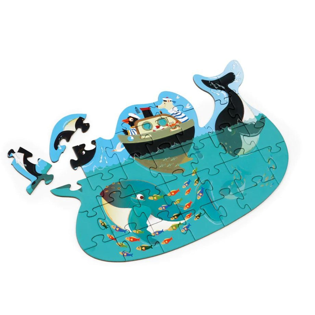Toys Games and Puzzles Scratch Compact Contour Puzzle: Whales by Weirs of Baggot Street