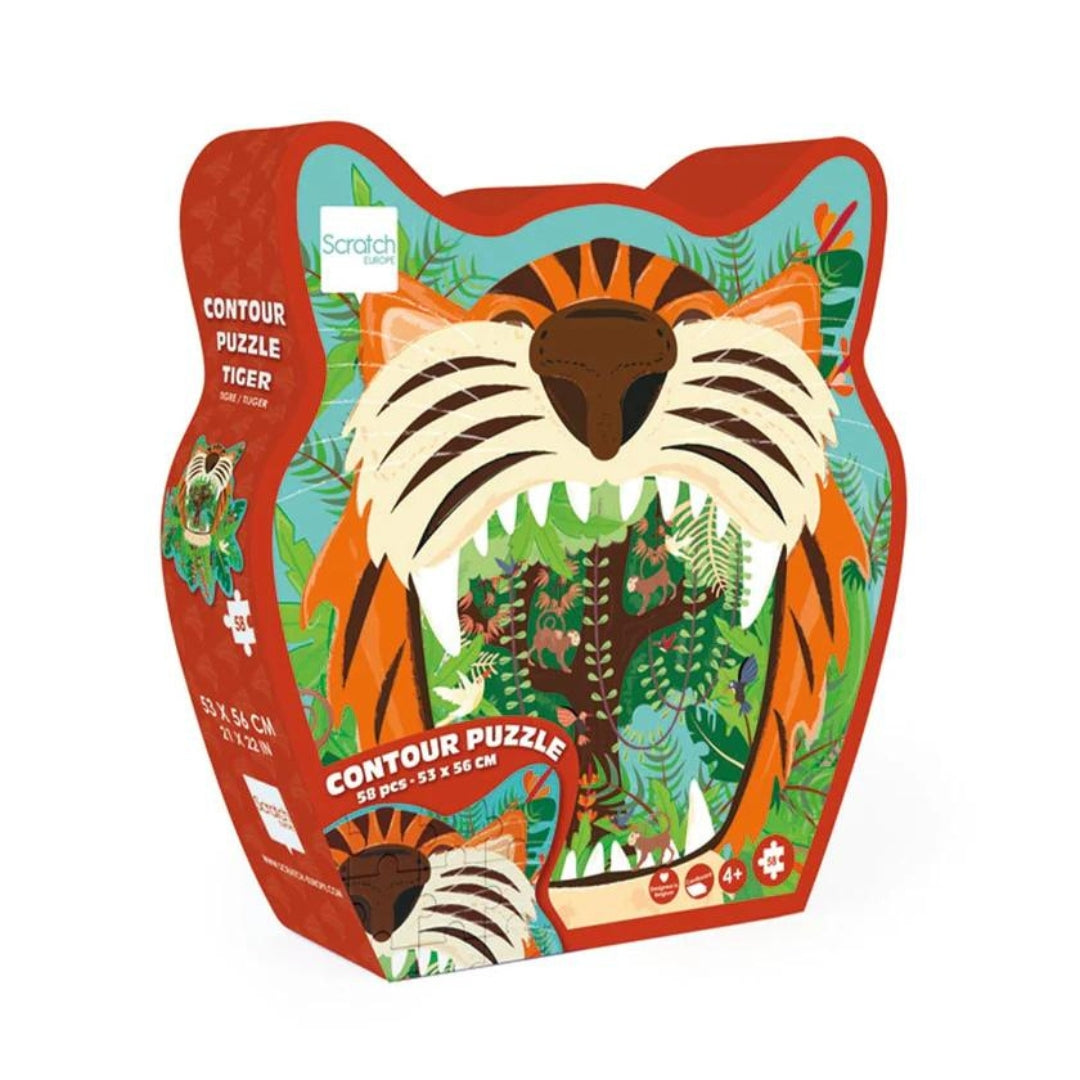Toys Games and Puzzles Scratch Large Contour Puzzle: Tiger by Weirs of Baggot Street