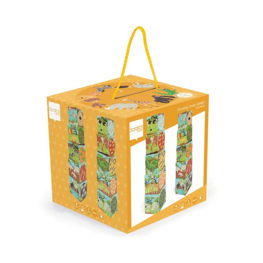 Toys Games and Puzzles Scratch Stacking Tower Jumbo: Savannah by Weirs of Baggot Street