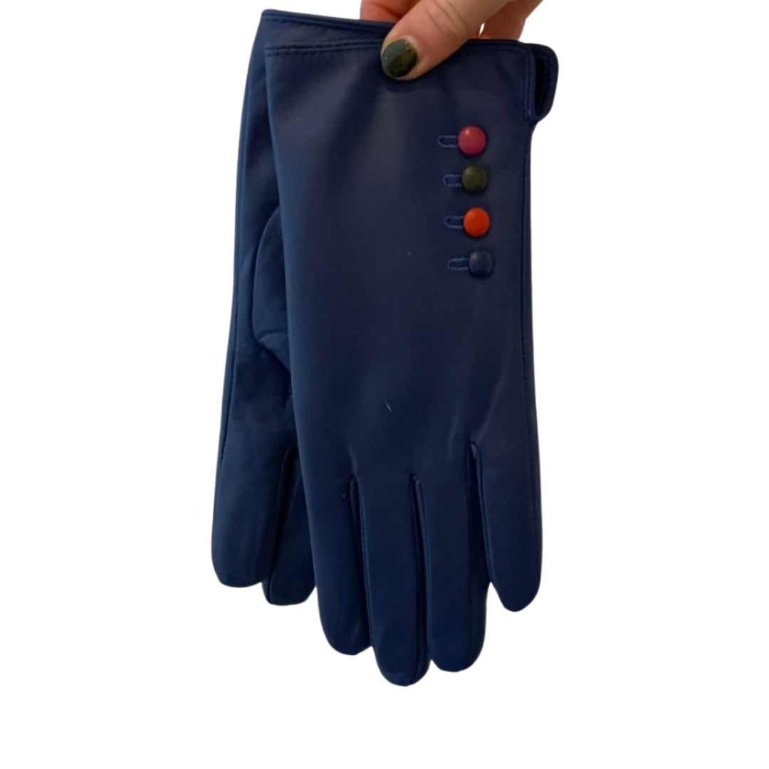 Winter Accessories - Dark Navy Leather Gloves by Weirs of Baggot Street