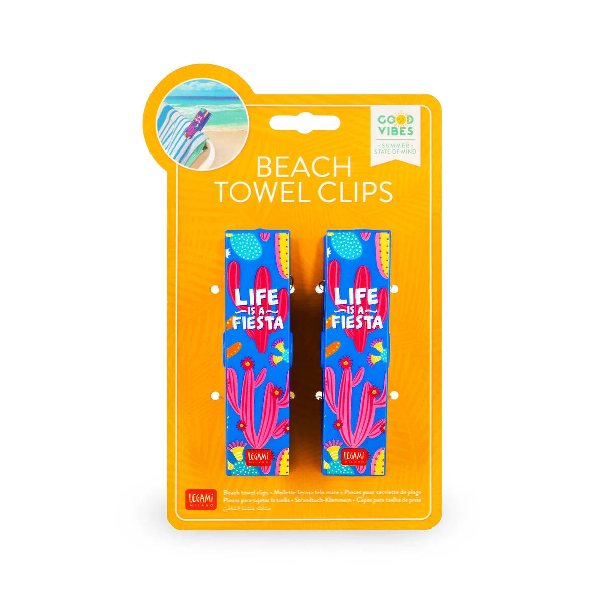 Beach Towels | Legami Set of 2 Beach Towel Clips Cactus by Weirs of Baggot Street