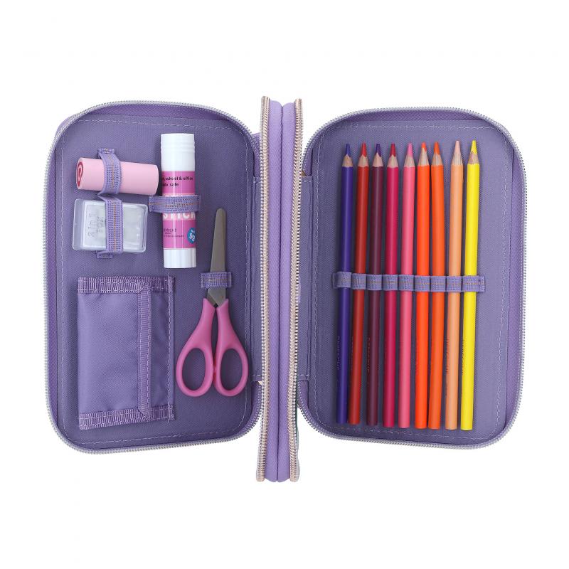 Bubs & Kids | Topmodel Double Pencil Case With Metal Chain Lilac Leo Love by Weirs of Baggot Street