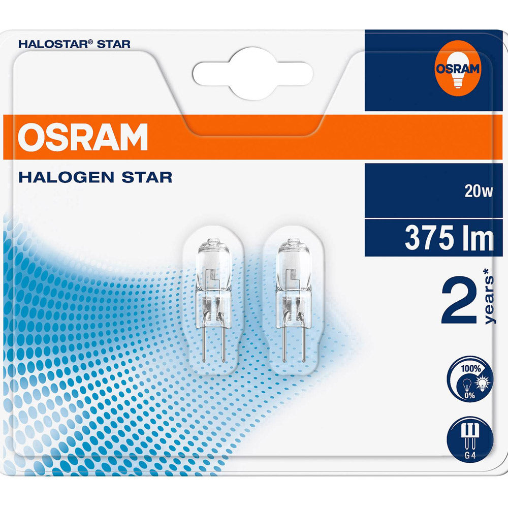 Osram Halostar 2 Pin Capsule Bulb - 20W (GY6.35) - 2 Pack