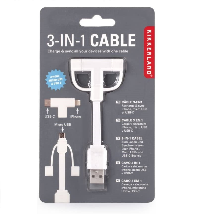 Kikkerland 3-in-1 USB Cable