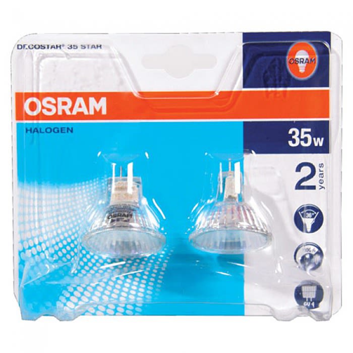 Osram Halogen Star Light Bulb - 35W (GU4) - 2 Pack