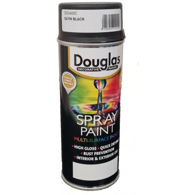 Paint & Decorating | Douglas Spray Paint - Satin Black 400ml by Weirs of Baggot St