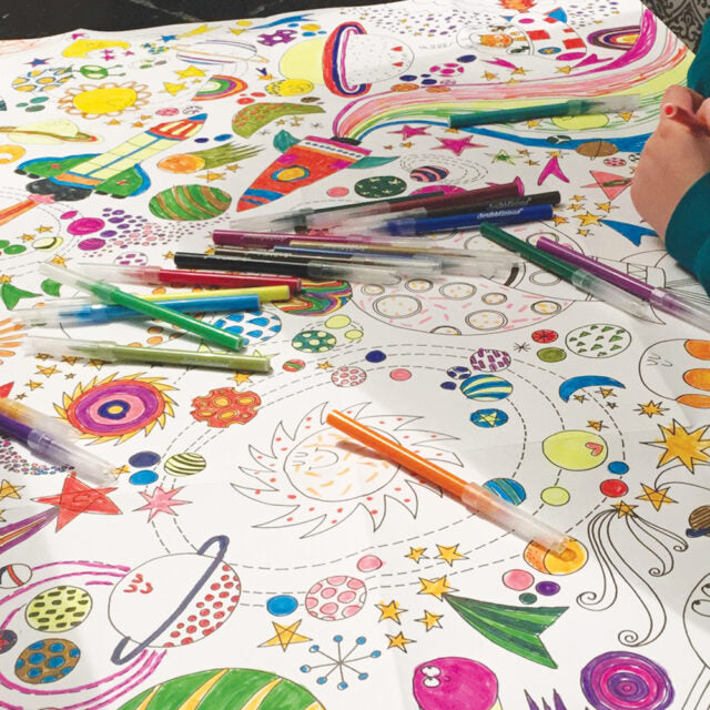 Bubs & Kids - Rachel Ellen Colouring Posters - To The Moon by Weirs of Baggot Street