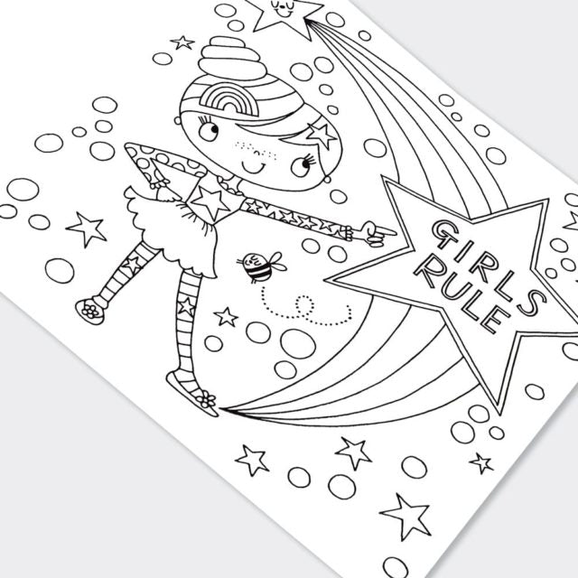 Bubs & Kids - Rachel Ellen Square Colouring Book - Girls rule by Weirs of Baggot Street