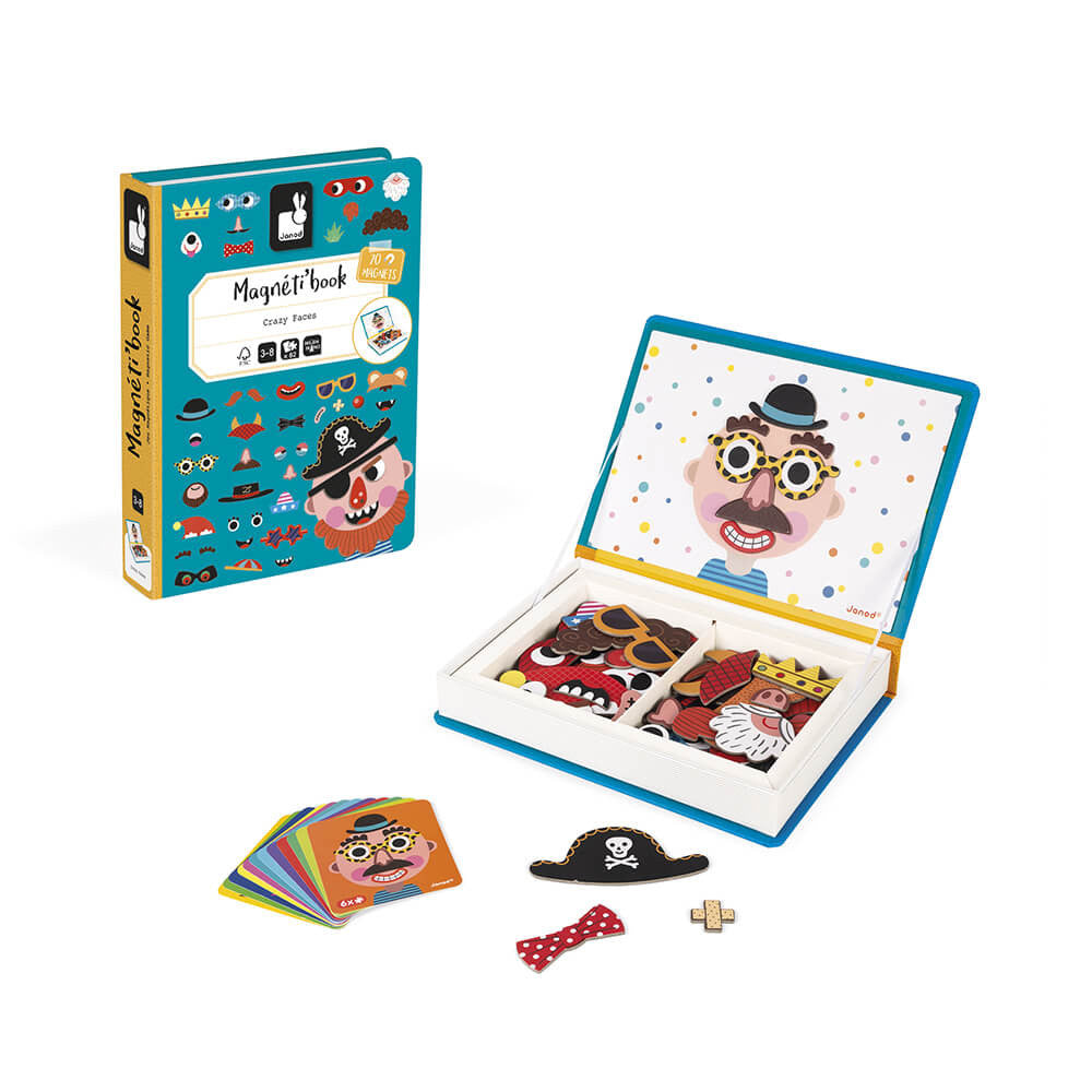 Bubs & Kids | Janod Boys Crazy Faces Magnetic Book by Weirs of Baggot Street