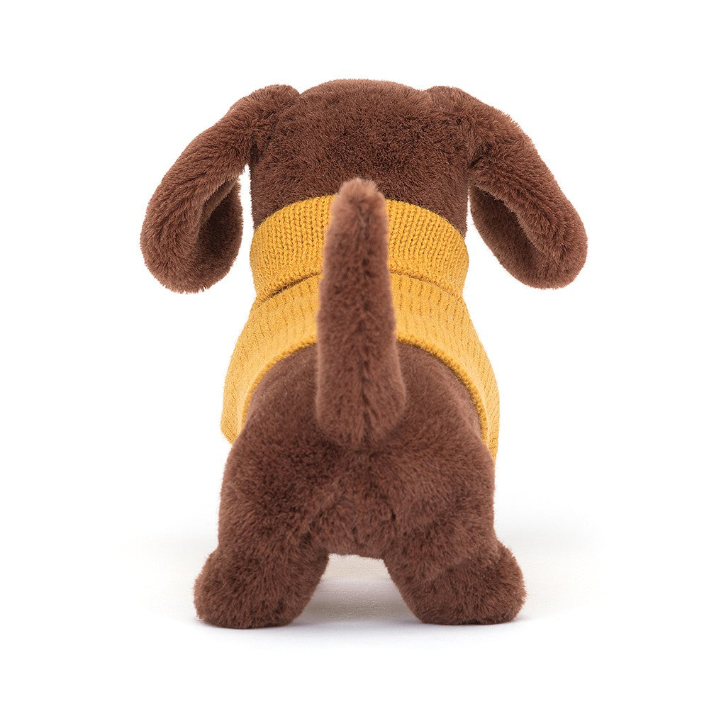 Bubs & Kids | Jellycat Sweater Sausage Dog Yellow by Weirs of Baggot Street