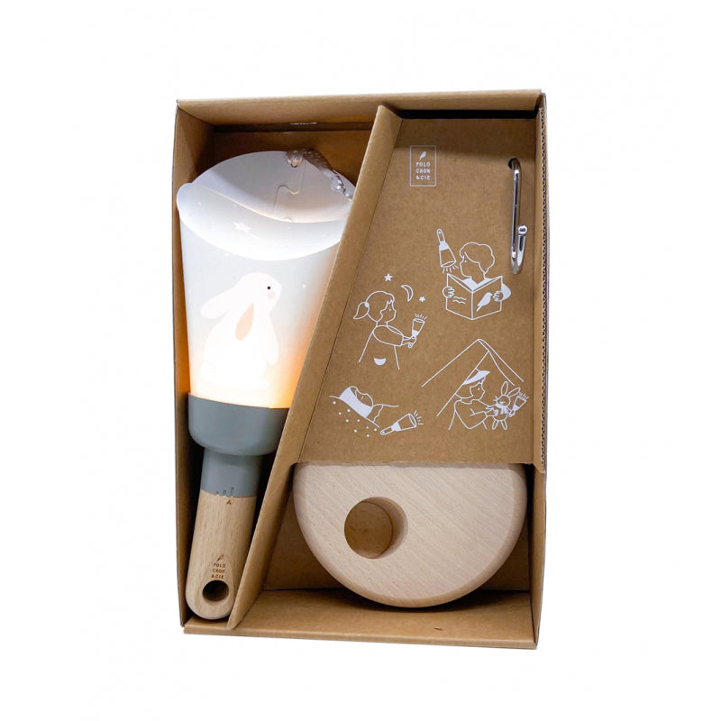 Bubs & Kids | Polochon Portable 5-In-1 Nightlight Taupe Star Rabbit by Weirs of Baggot Street