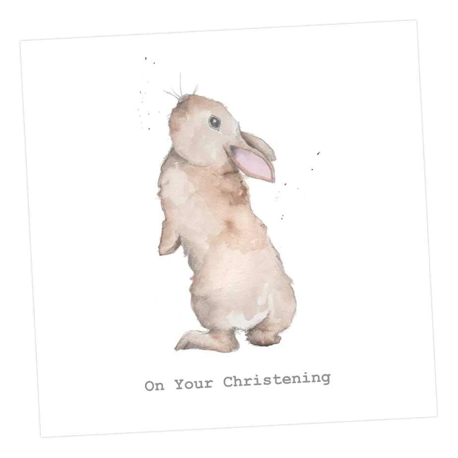 Crumble & Core | Bertie Bunny's Whiskers Christening Card by Weirs of Baggot Street
