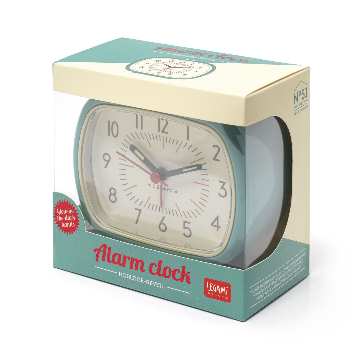 Fab Gifts | Legami Retro Alarm Clock Light Blue by Weirs of Baggot Street