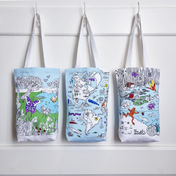 Eat Sleep Doodle Colour & Carry Butterfly Tote Bag