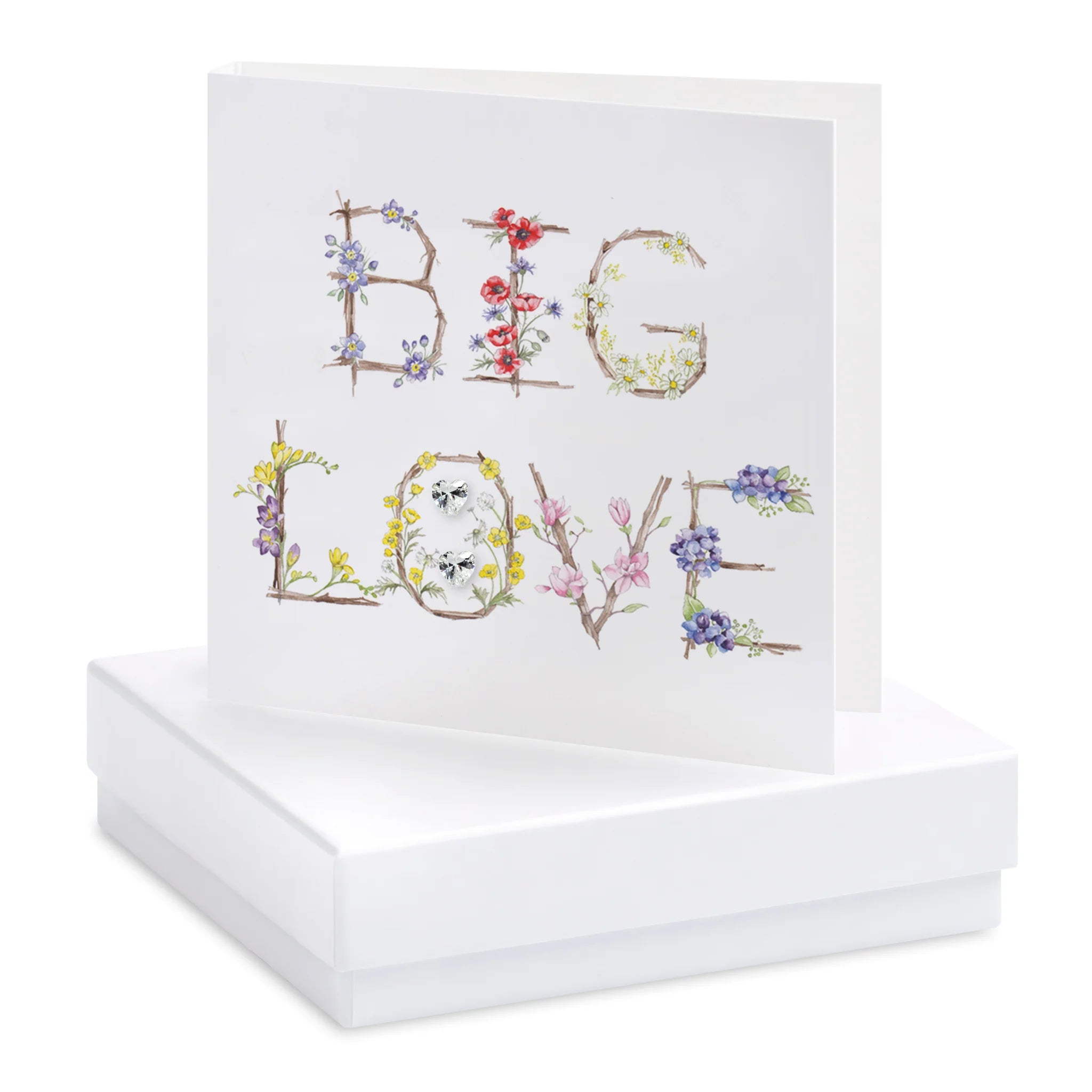 Crumble & Core | Boxed Big Love Earring Card Kraft by Weirs of Baggot Street