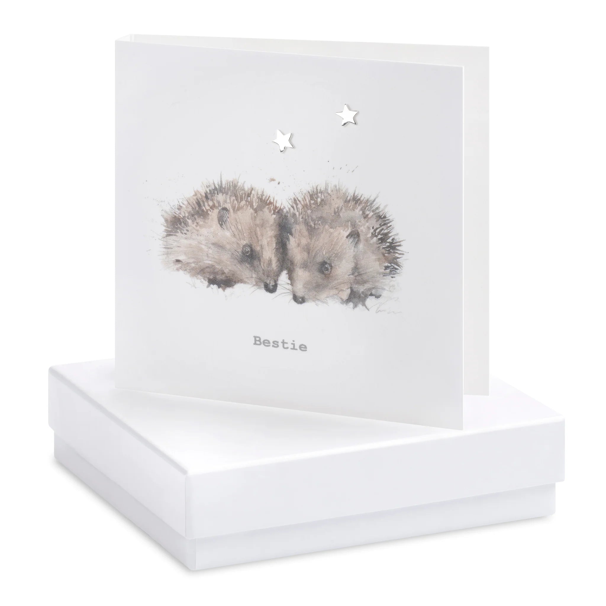 Crumble & Core | Bestie Card with Earrings in a White Box by Weirs of Baggot St