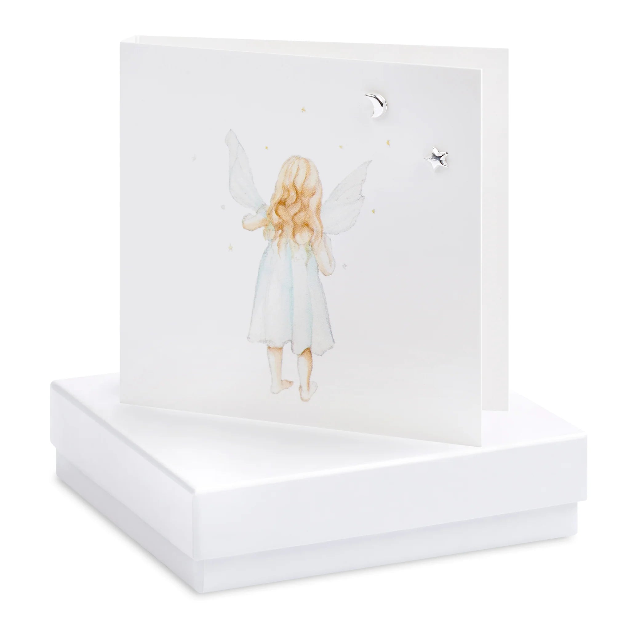 Crumble & Core | Fairy Card with Earrings in a White Box by Weirs of Baggot Street