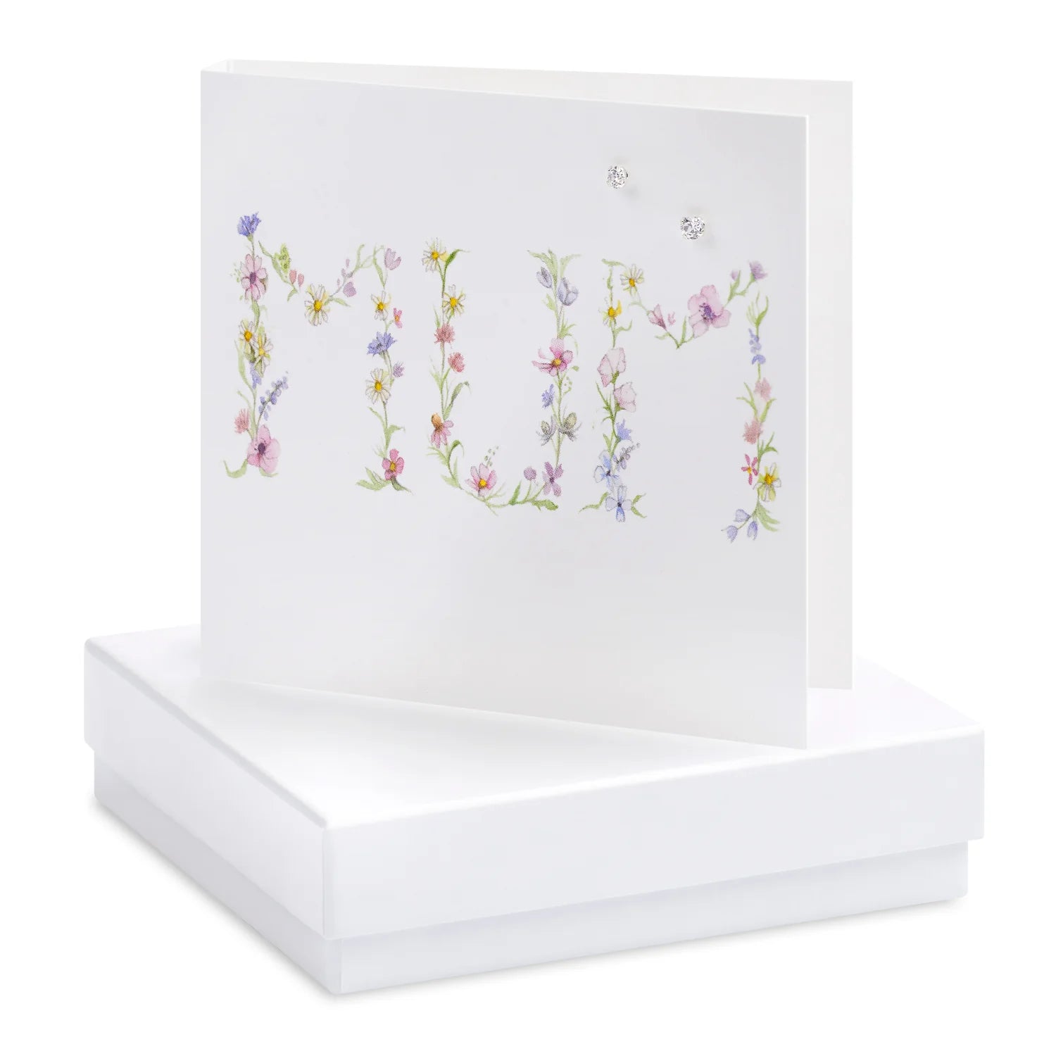 Crumble & Core | Mum Card with Earrings in a White Box by Weirs of Baggot Street