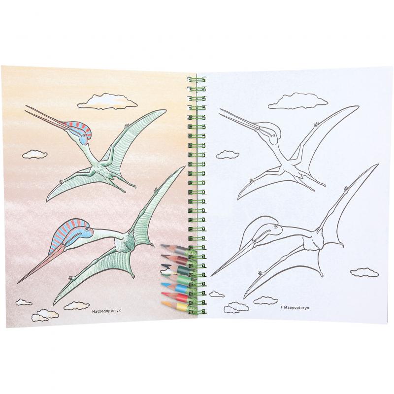 Bubs & Kids | Dino World Colouring Book With Coloured Pencils by Weirs of Baggot Street