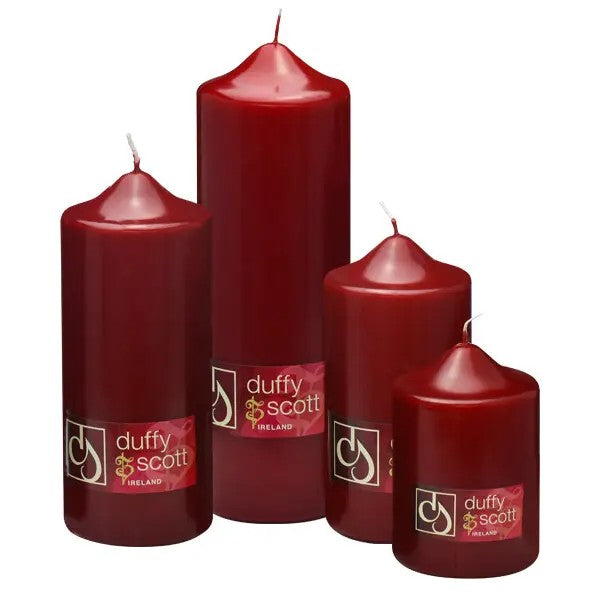 Duffy & Scott (100X60) Claret Pillar Candle by Weirs of Baggot St