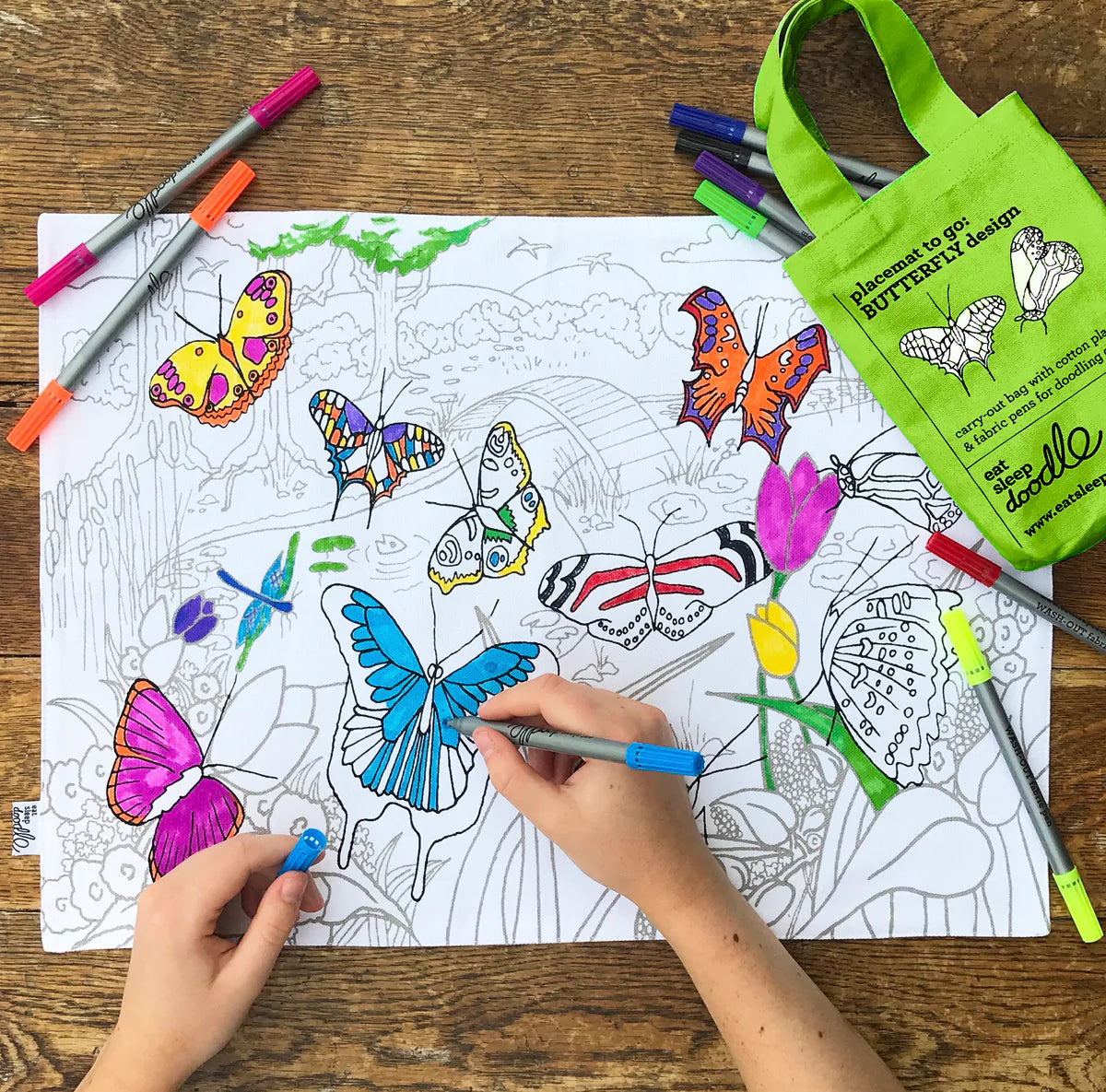 Fab Gifts | Eat Sleep Doodle Placemat Butterfly by Weirs of Baggot Street
