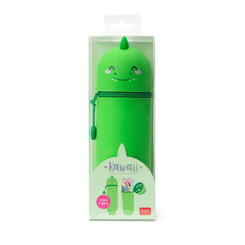 Fab Gifts | Legami Kawaii  2-In-1 Soft Silicone Pencil Case Dino by Weirs of Baggot Street