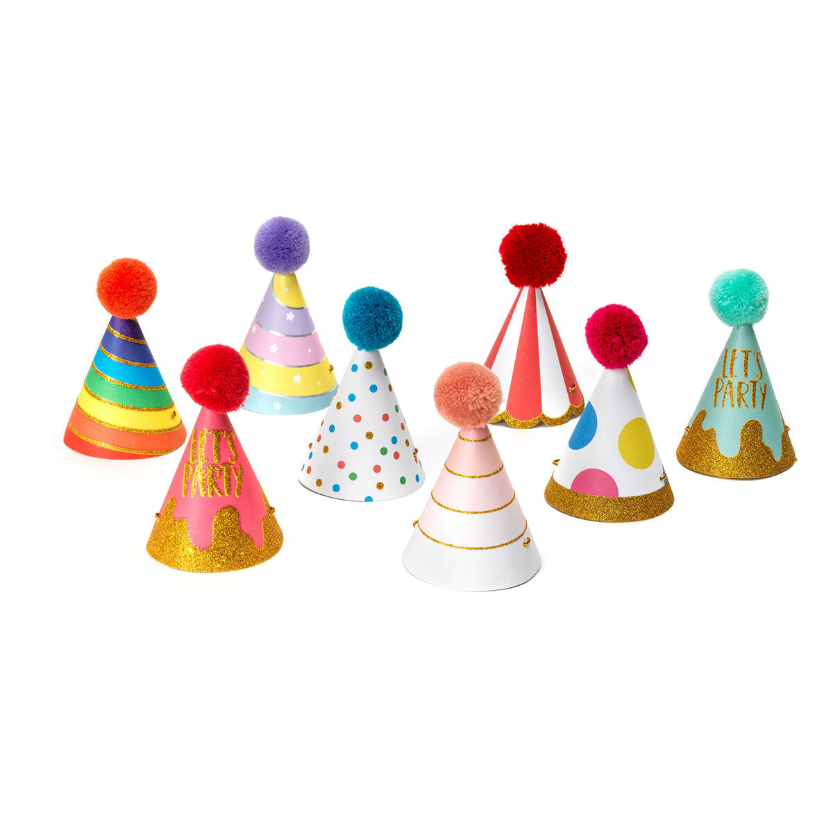 Fab Gifts | Legami Party Over Here Set Of 8 Party Hats by Weirs of Baggot Street