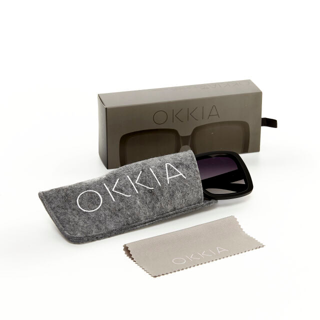 Fab Gifts | Okkia Sunglasses Square Black Black Gradient  by Weirs of Baggot Street