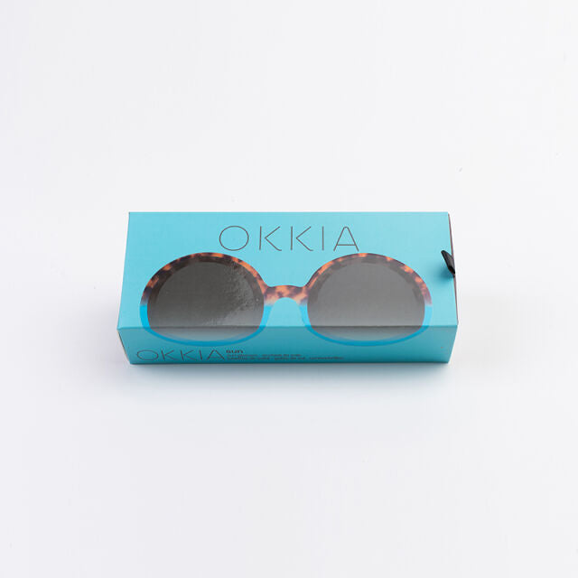 Fab Gifts | Okkia Sunglasses Tondo Havana Blue by Weirs of Baggot Street