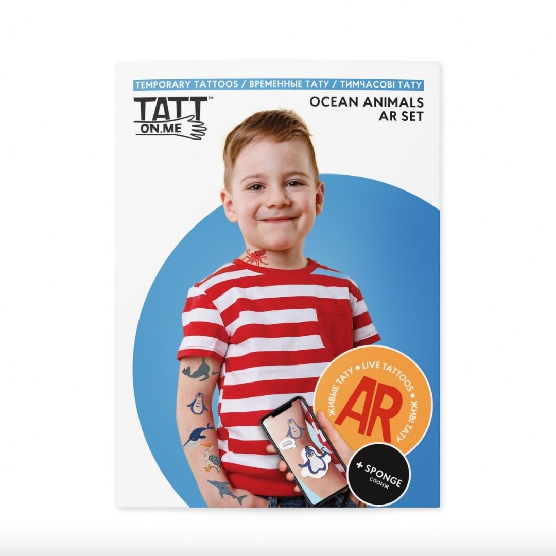 Fab Gifts | TSAR-Ocean Animals Live AR Temporary Tattoo Set by Weirs of Baggot Street