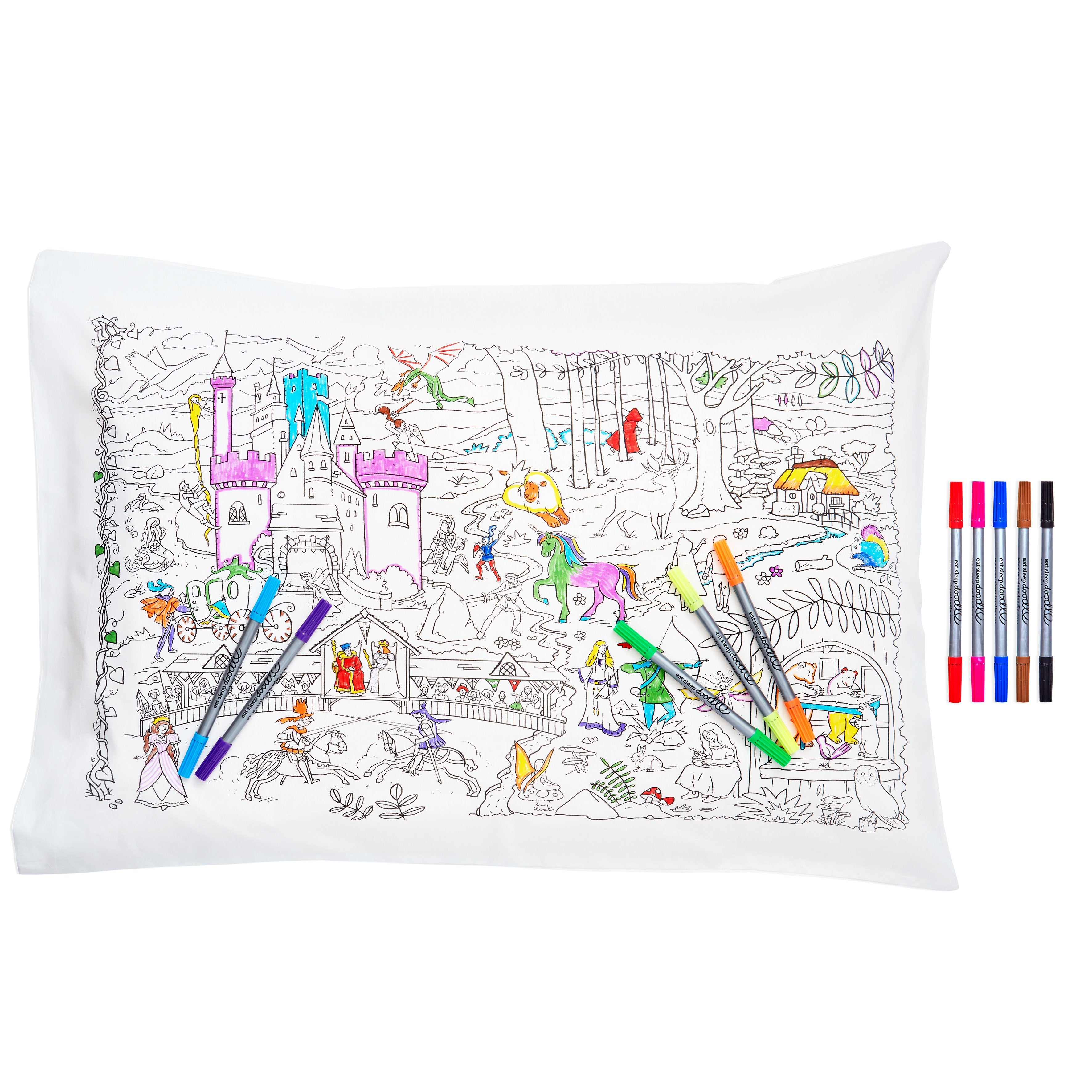Eat Sleep Doodle Fairytale & Legends Pillow Case - Colour in & Learn