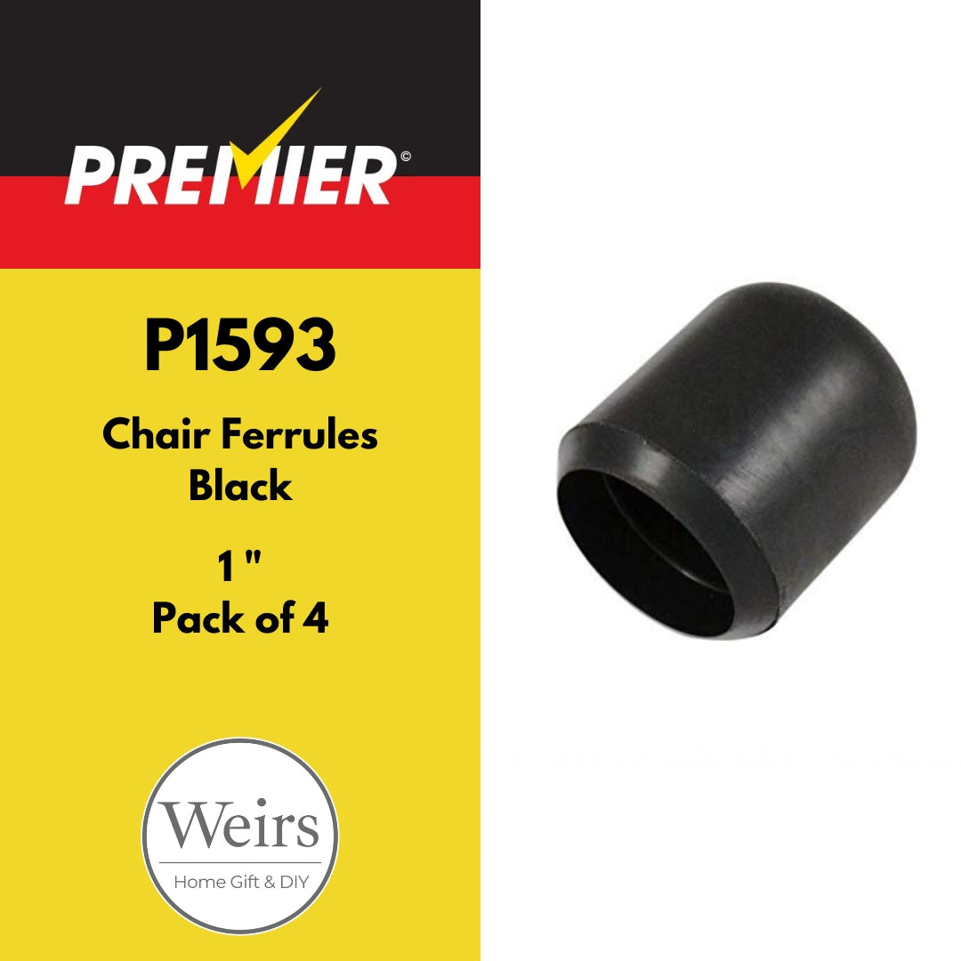 General Hardware | Chair Ferrules Black 1" by Weirs of Baggot Street