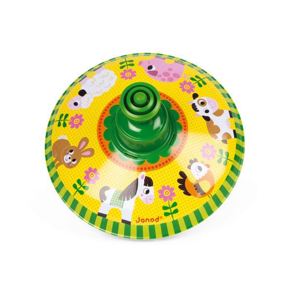 Bubs & Kids | Janod - Farm Metal Spinning Top by Weirs of Baggot Street