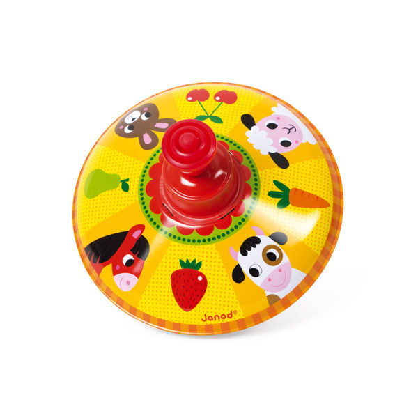 Bubs & Kids | Janod - Farm Metal Spinning Top by Weirs of Baggot Street