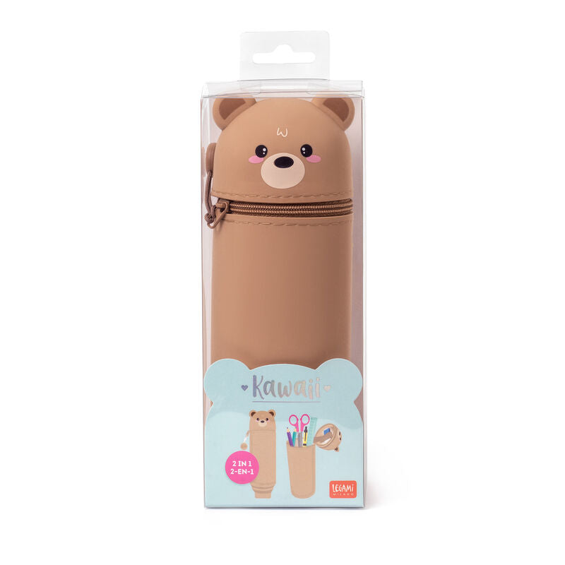 Back to School | Legami 2-In-1 Silicone Pencil Case - Teddy Bear by Weirs of Baggot St