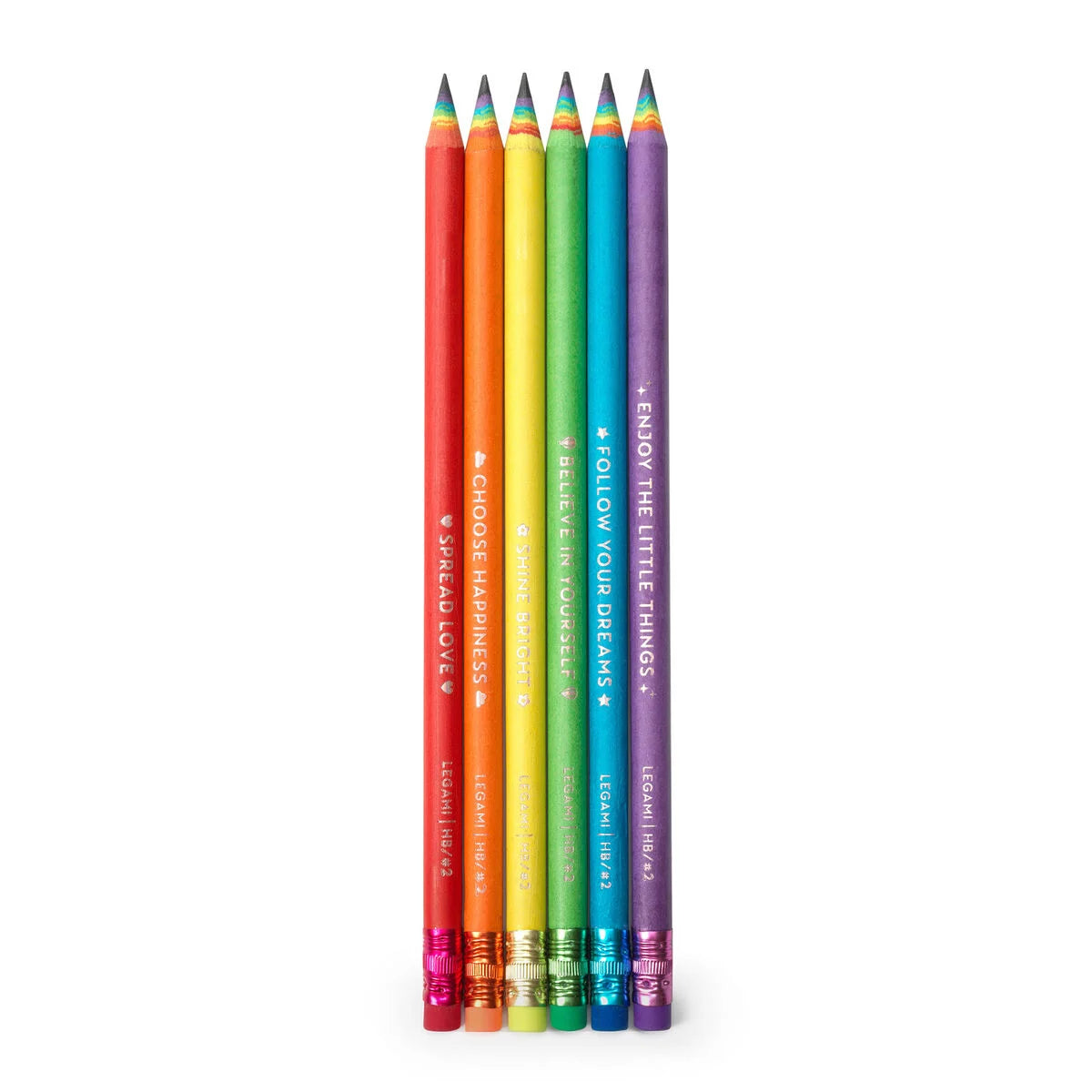Legami Happiness For Every Day - Set Of 6 HB Graphite Pencils