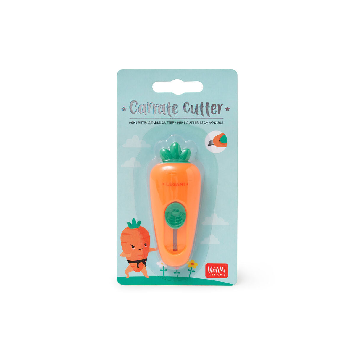 Back to School | Legami Mini Retractable Cutter - Carrot by Weirs of Baggot St
